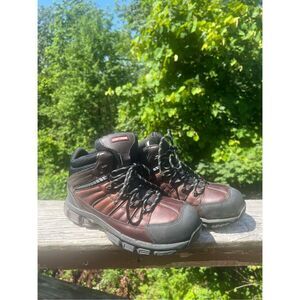 Craftsman Stomp Leather Steel Toe Dark Brown Boots Sz 8.5